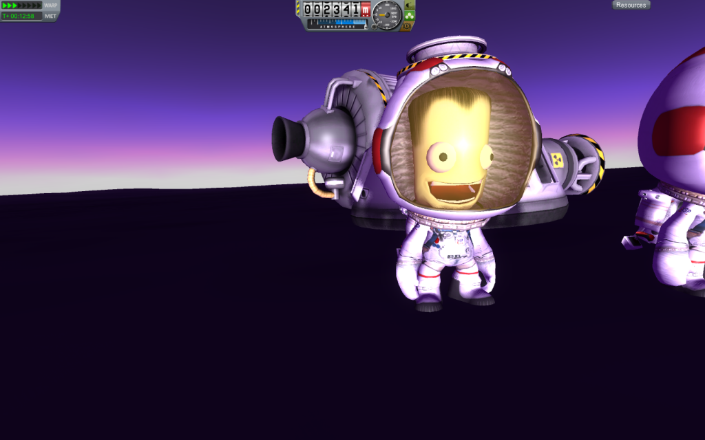 An intrepid Kerbal on the surface of Eve.